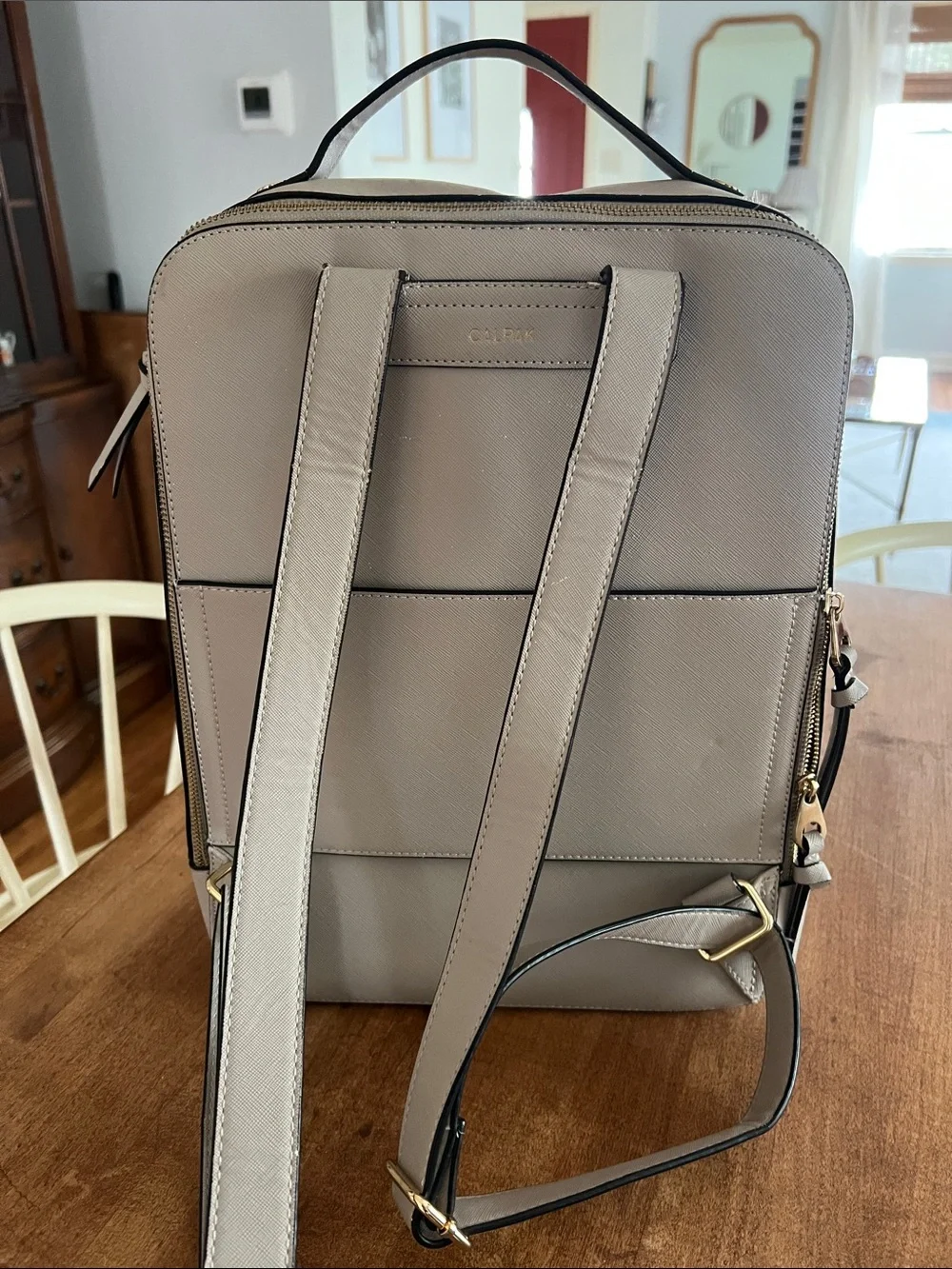 Calpak structured saffiano